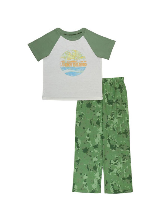 Lucky Brand Other - NWT Boy's Lucky Brand White & Green  Camouflage Pajama Set  Sizes 6